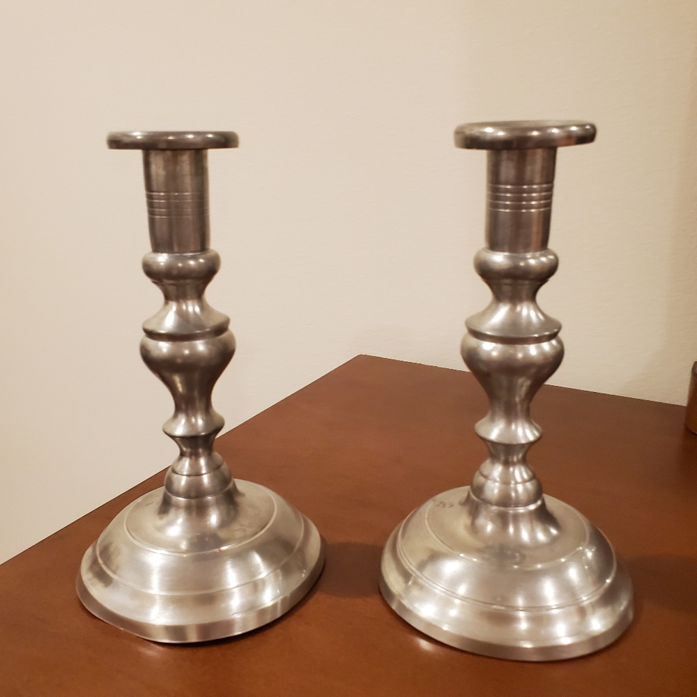 7 inch Pewter candlestick holders